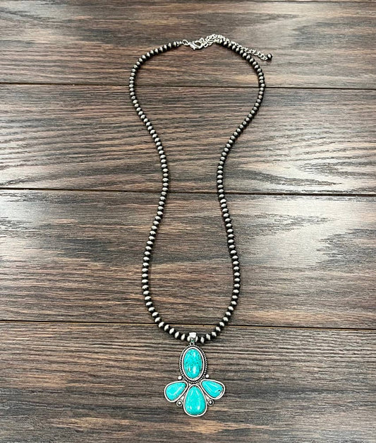 30" 6mm Navajo Turquoise Necklace