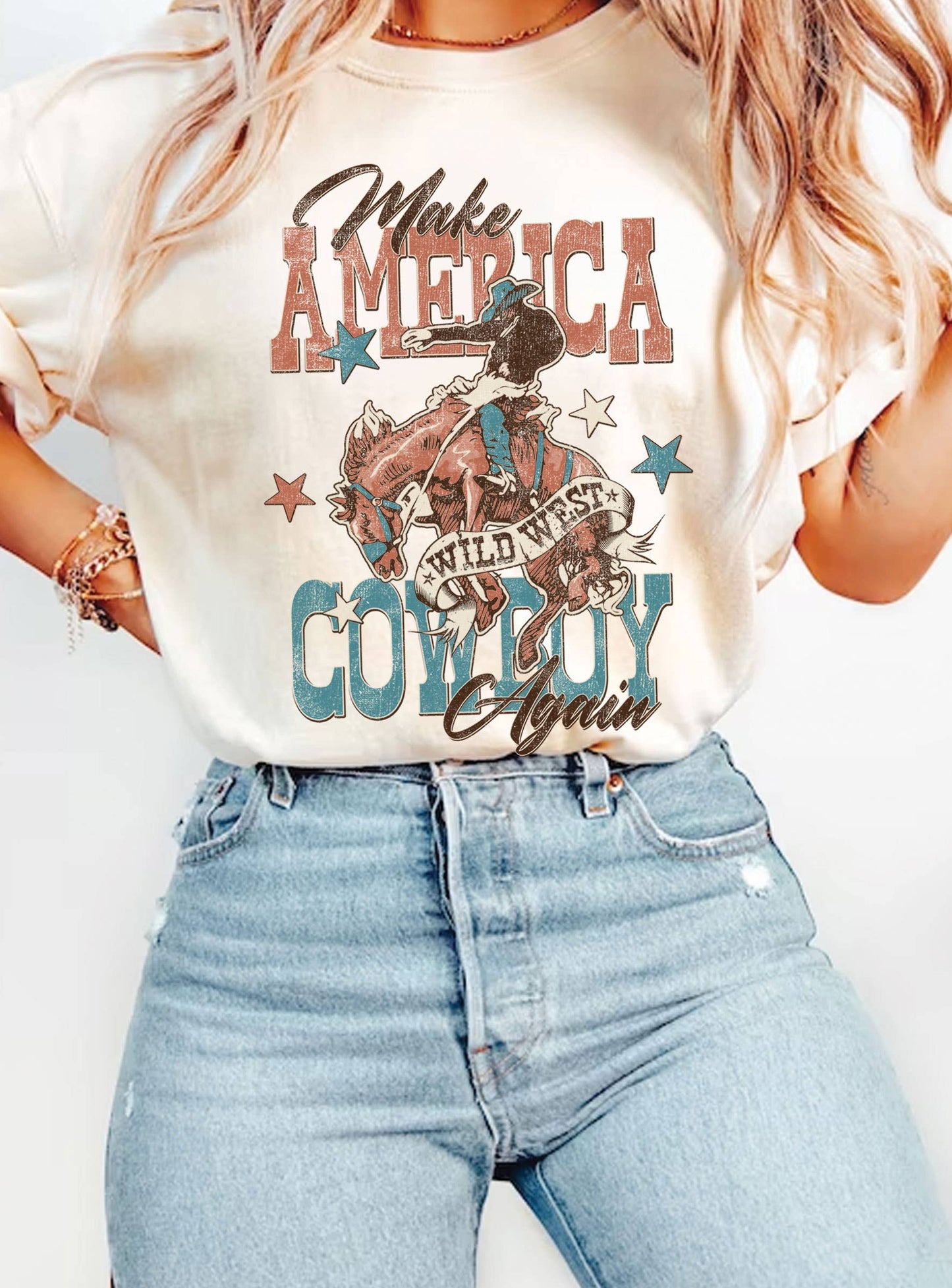 MAKE AMERICA COWBOY AGAIN GRAPHIC TSHIRTS