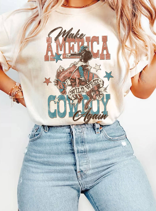MAKE AMERICA COWBOY AGAIN GRAPHIC TSHIRTS