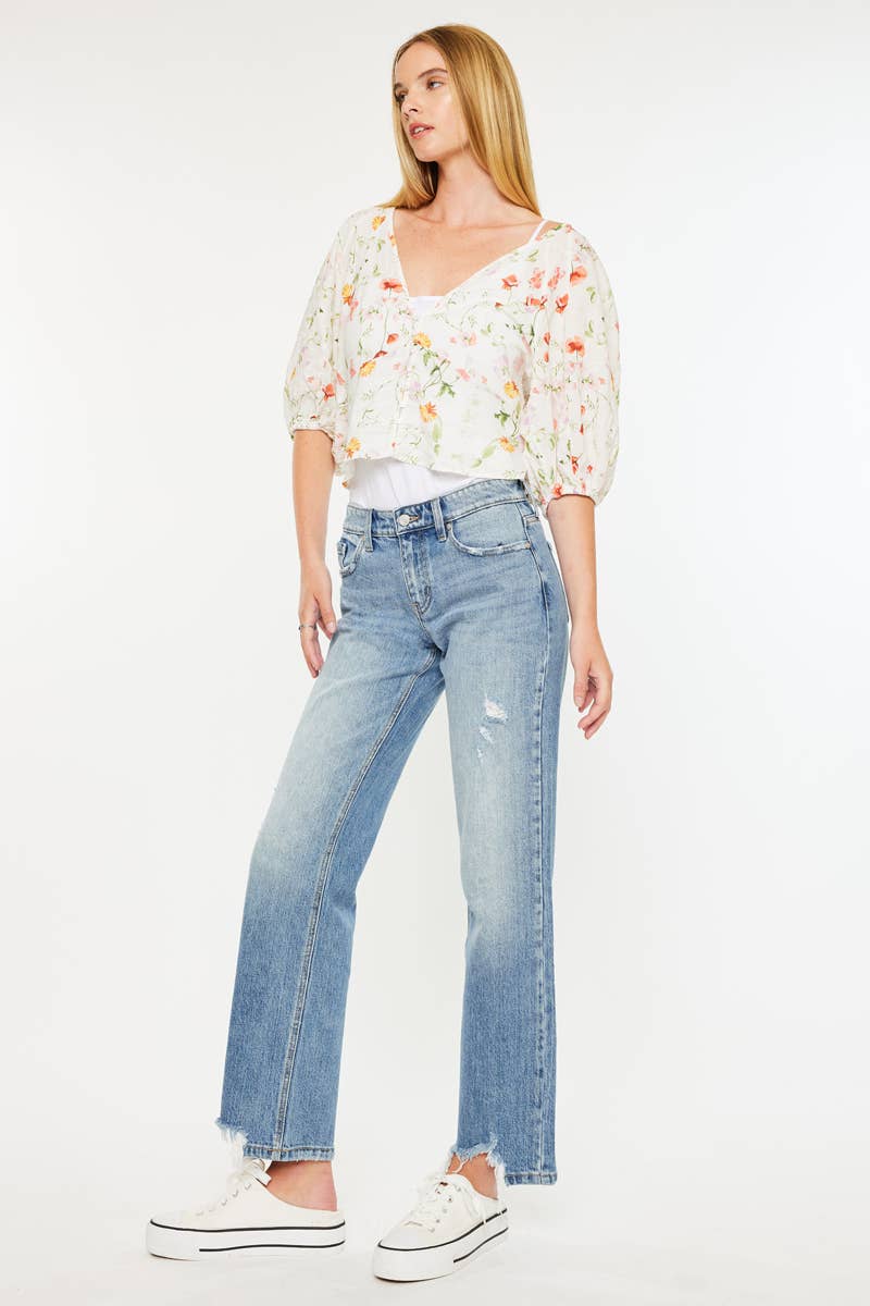 KANCAN MID RISE TRUE STRAIGHT JEANS