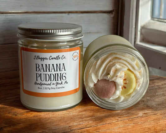 8oz. Banana Pudding Dessert Soy Candle