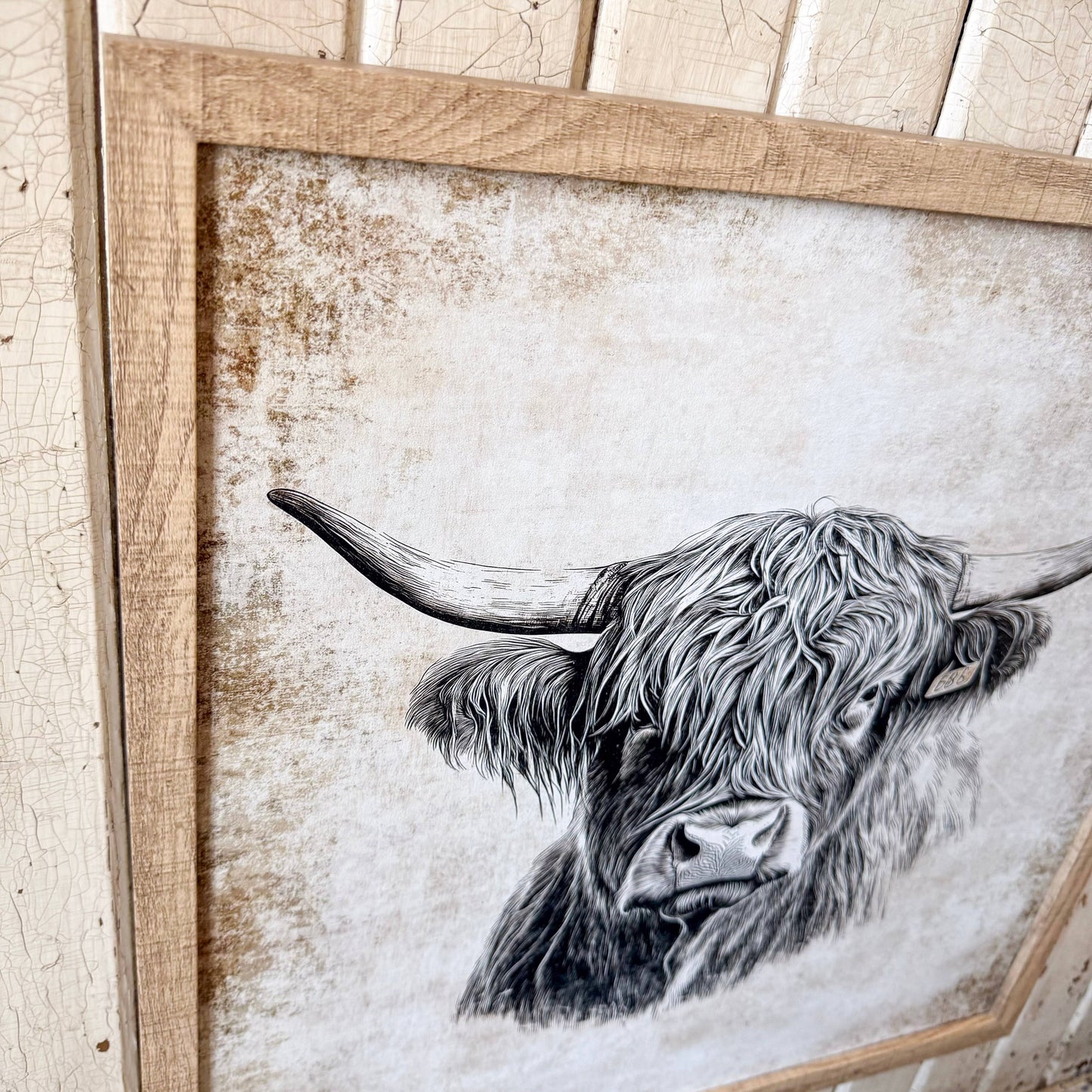 Neutral Highland Cow Wall Art Print