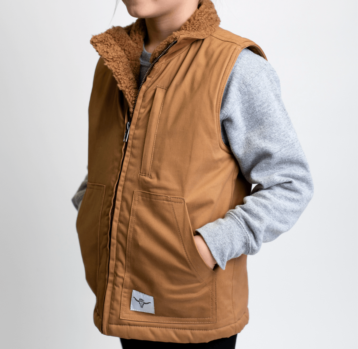 Child's Sherpa Lined Brown Vest