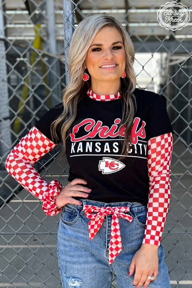 Red Checkered Mesh Top