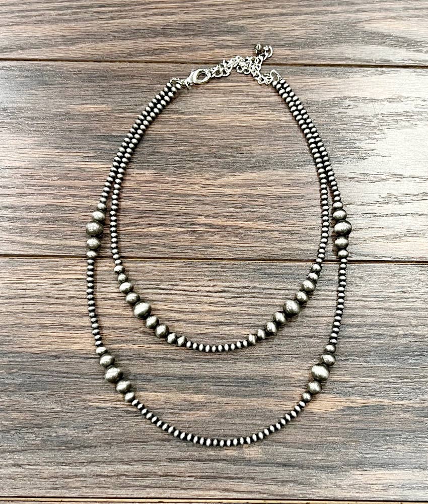 Handmade 2-strand Navajo Bead Necklace