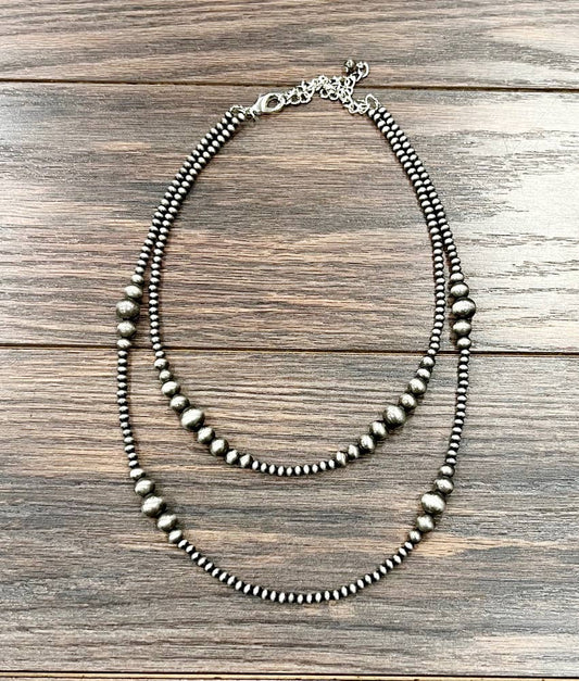 Handmade 2-strand Navajo Bead Necklace