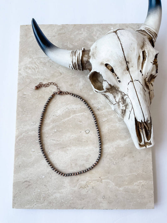 Western Navajo Bead Choker Necklace 4mm
