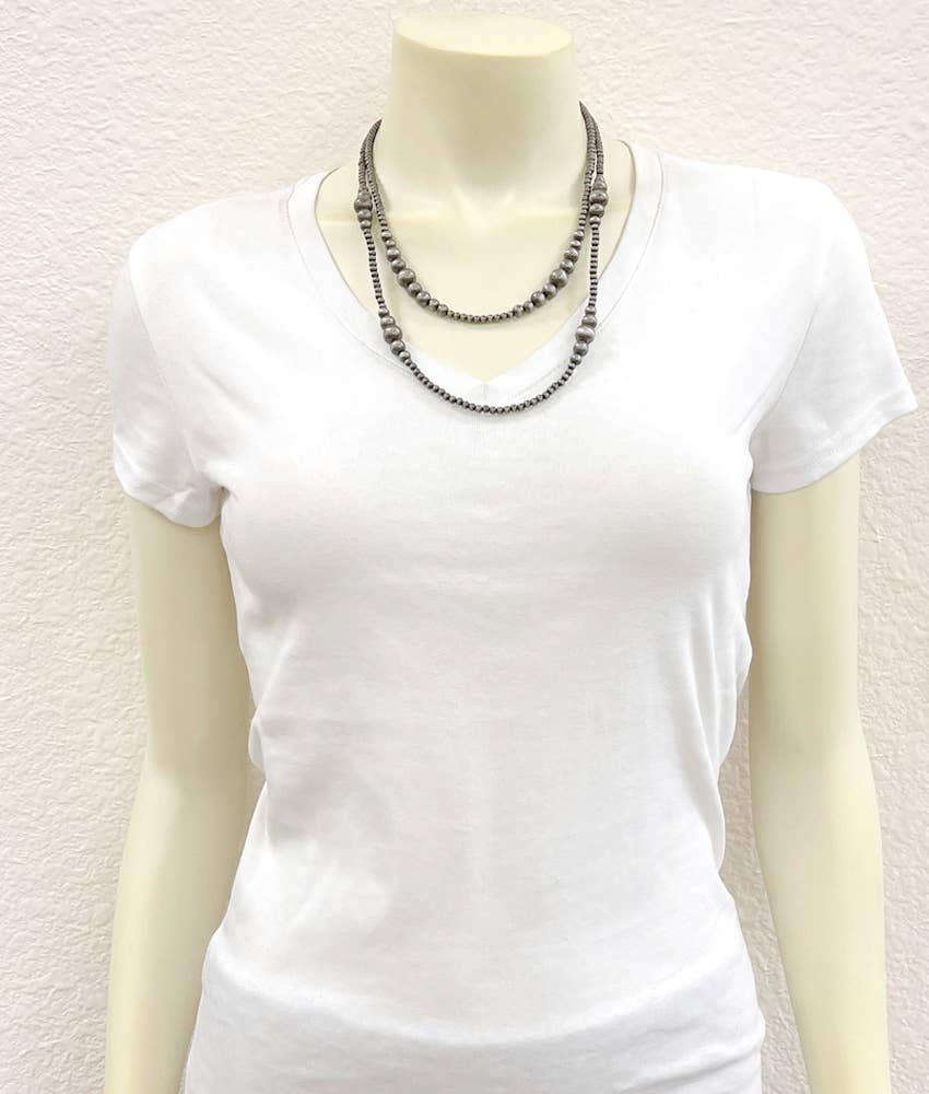 Handmade 2-strand Navajo Bead Necklace
