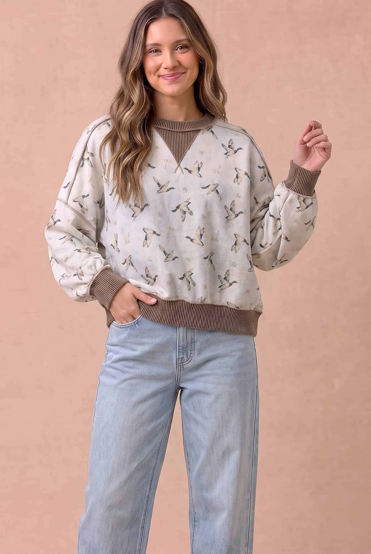 Duck Camo Exposed Seam Sweatshirt