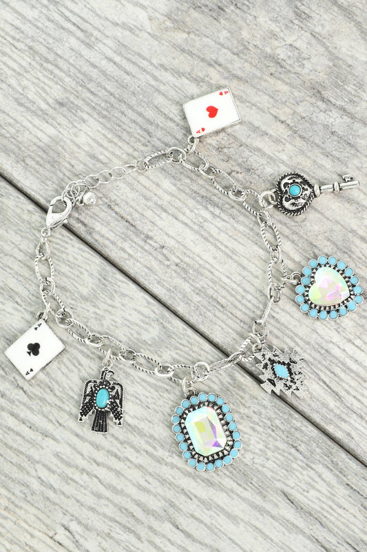 Western Theme Multi Charm Bracelet