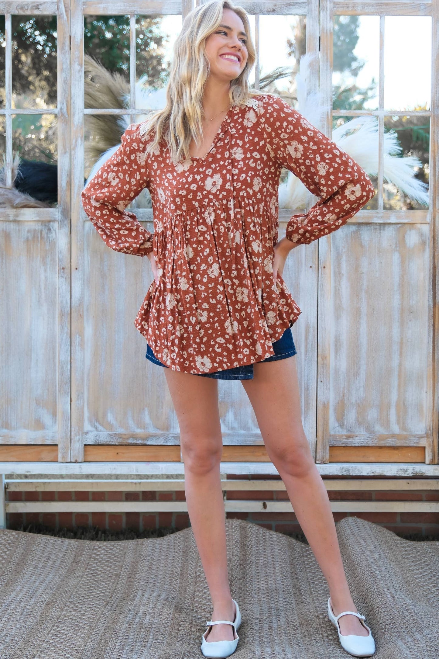 Floral Babydoll Blouse