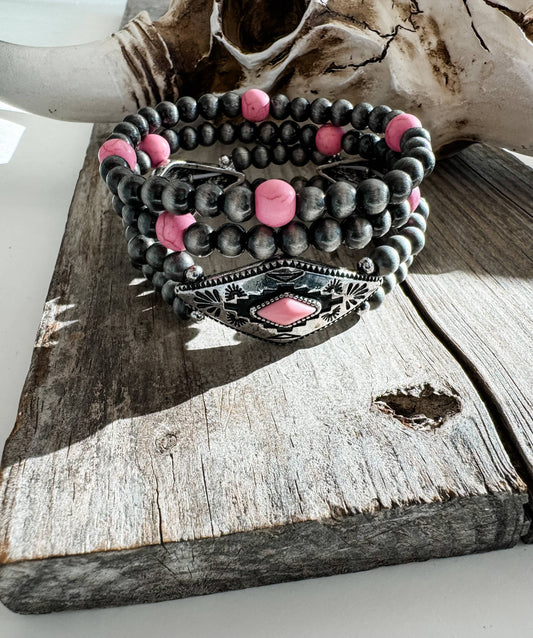 Western Aztec Stone Stretch Bracelets