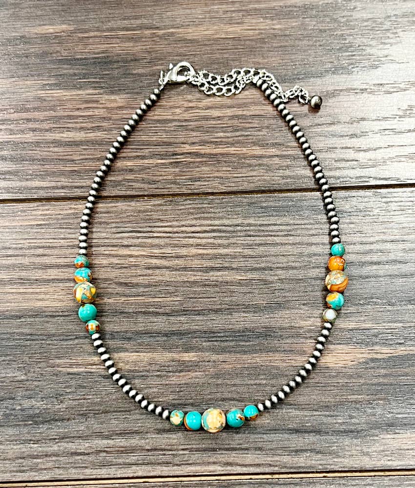 15" Navajo Clustered Gemstone Necklace