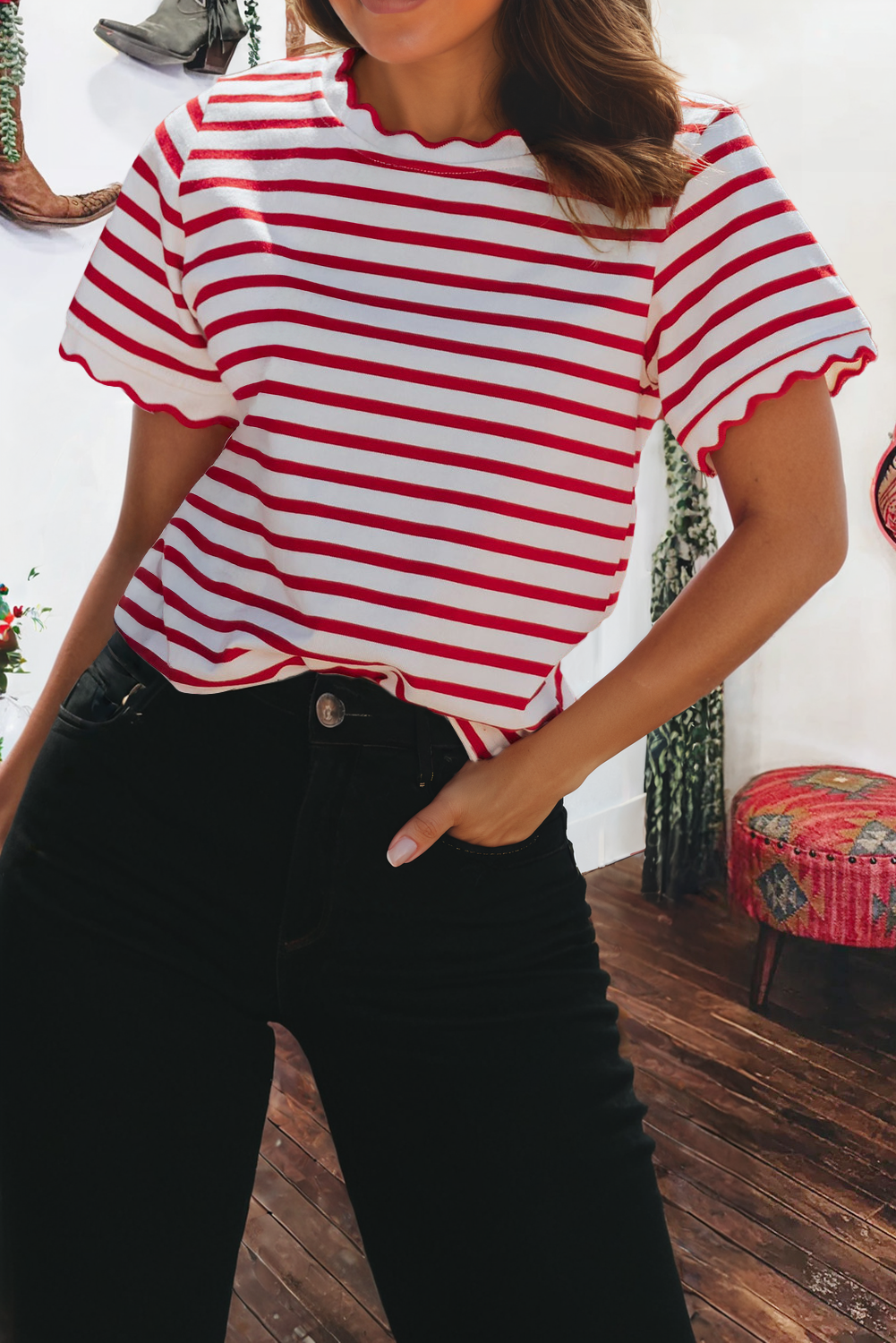 Rowen Scalloped Top