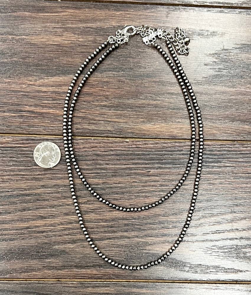 20" 4mm Polish Navajo Bead Necklace