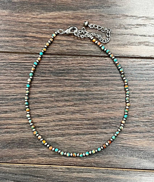 15" Round Gemstone Necklace